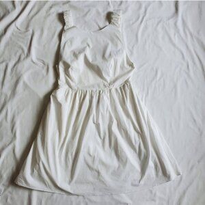 NWT VICI White Open Back Smocked Fit & Flare Mini Dress L